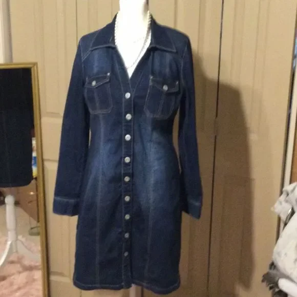 white christmas dresses Macy Denim Dress – Coill main image 1